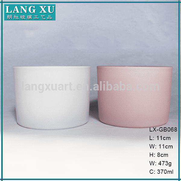 LX-GB068 recycled glass unique matte white candle jars