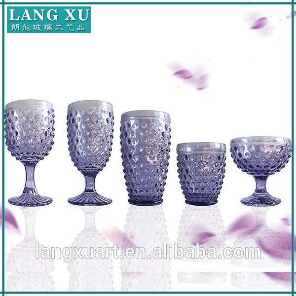 deluxe beaded glass cup set purple drinking glass set