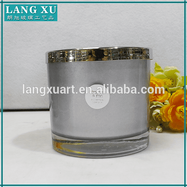 Gray color scents luxury glass custom candle jar glass