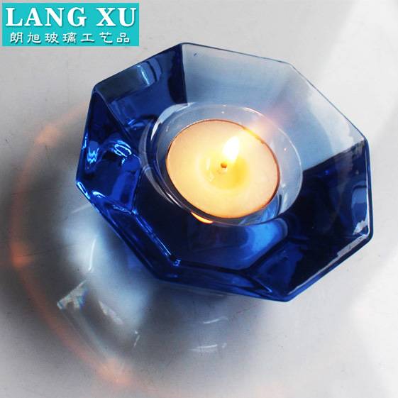LXHY-Z171 small cute wedding table centerpieces blue votive glass candle holder for tealight