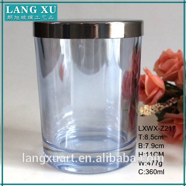LX-Z217 machine pressed pink blue wax candle cup colored candle jars glass