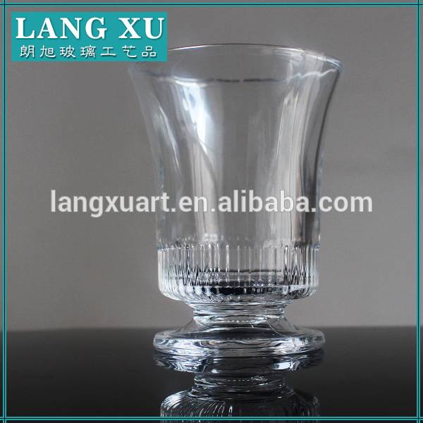 Factory direct machine pressed clear drinking glasses with base
