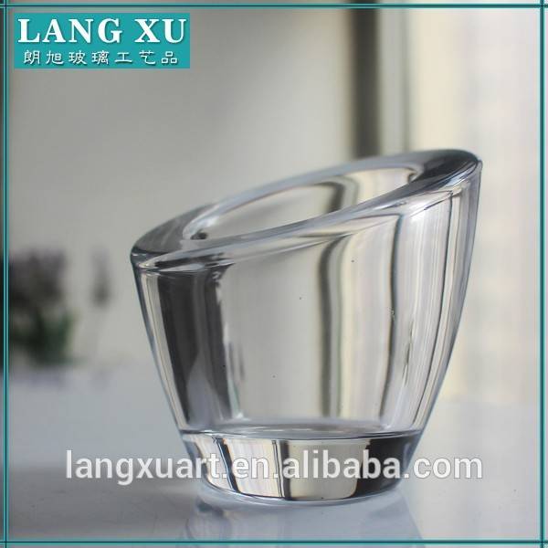 LXHY-Z055 thick Wall different size clear crystal tealight holder candle glass
