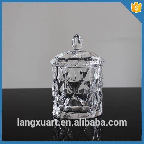 hot selling diamond glass candle jar manufacturer