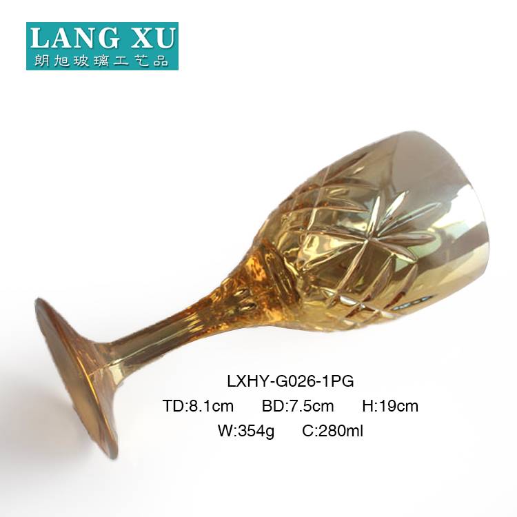 LX-G026 Bohemia crystal gold electroplate wine glass