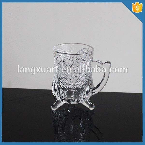 Handmade cute crystal footed tea cup glass with legs