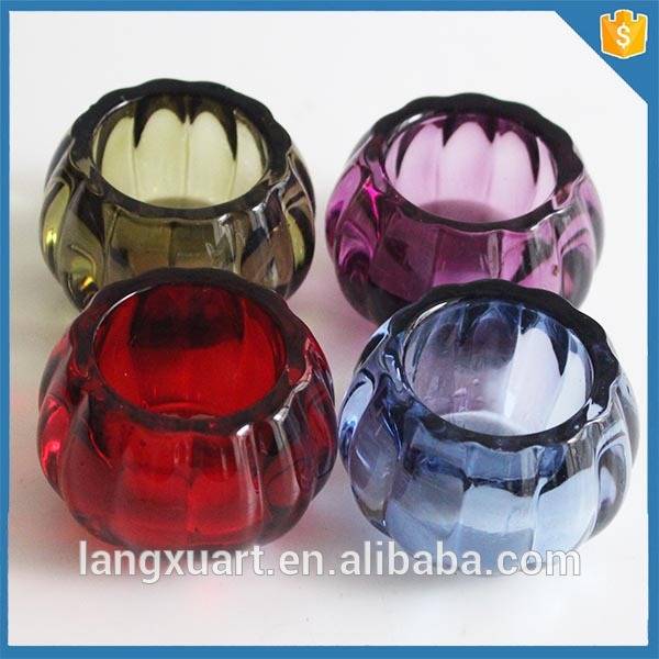 birthday candles holder colored glass crystal tealight candle holder pumpkin shaped