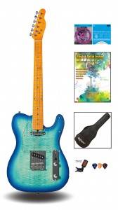Reasonable price for String Musical Instruments - Leo Jaymz Transparent Flame Maple Top TL-100 Custom Electric Guitar – Alnico Pickups and 1 Piece Flame Maple Neck – EXL120 Super Light...