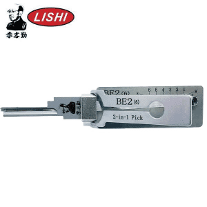 LOCKSMITHOBD 2020 NEW lishi BE2-6 2in1 Pick Decoder  for  BEST “A” keyway with 6 pins