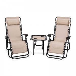 High definition Garden Table And Chairs - 2 in1 SET Zero Gravity Chair with a small table – Luqi