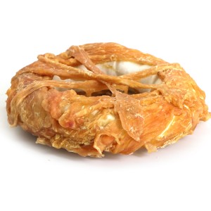 LSC-66 17cm Rawhide Donut Wrapped with Chicken