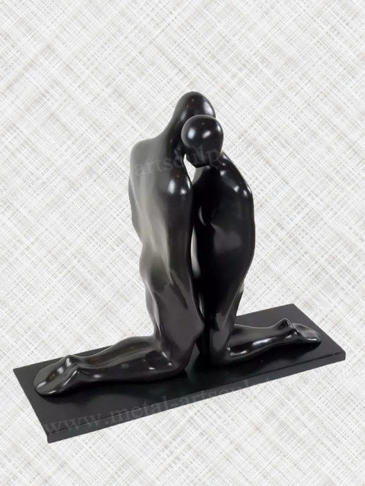 Contemporary Bronze Sculpture Abstract Painted Lover Statue As Indoor Decoration