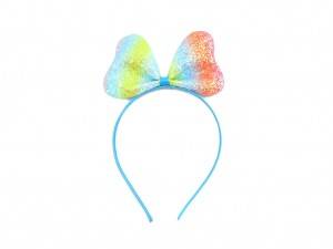 Kid’s hair hoop with colored glitter bowknot
