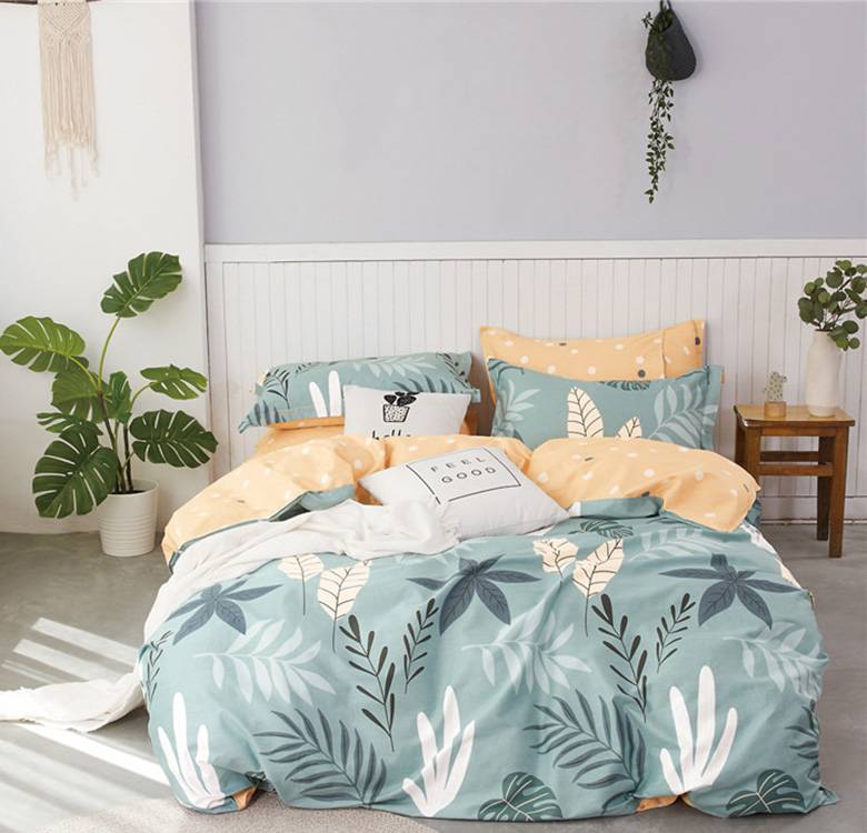 Factory Characteristic home textile 205TC 100% cotton Queen reactive printing bed sheet set