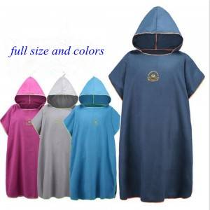 overlock sewing mixed color usage adult hooded beach towel poncho hooded towel for adults