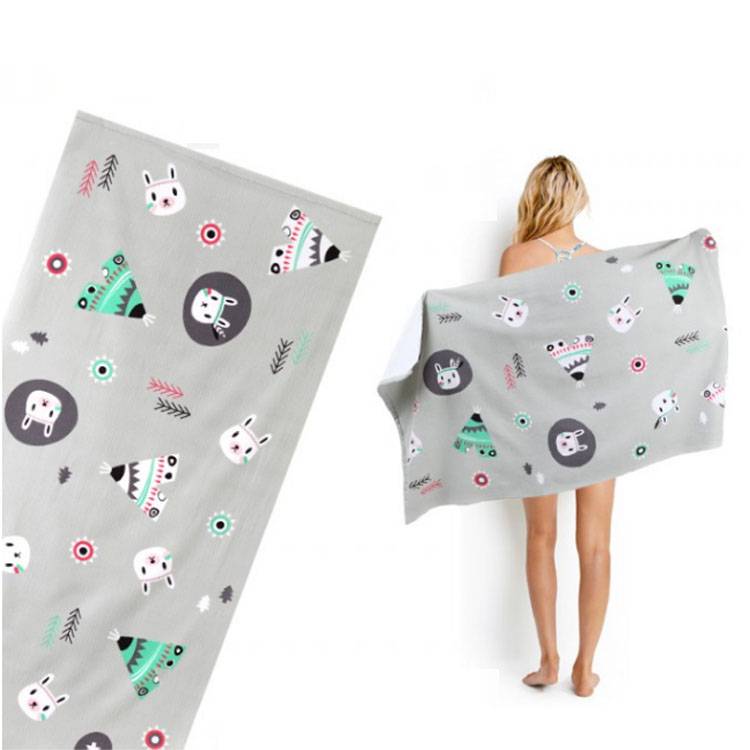 Flat Printing Customized Foldable Light Weight Printed Euro Dollar Microfiber Beach Towels