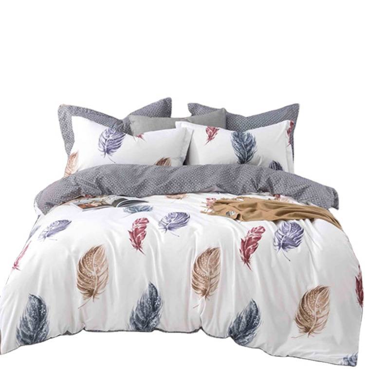 100% cotton printed four-piece full size bedding set