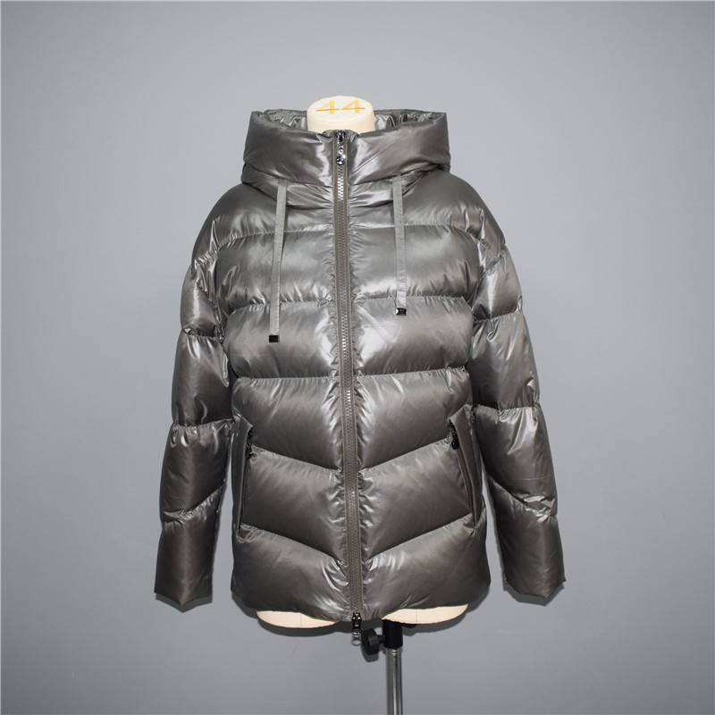 2021 autumn and winter solid color hooded simple and fashionable short down jacket  053