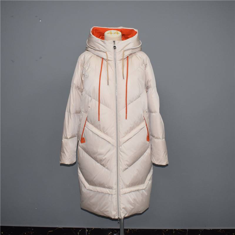 Autumn and winter women’s long hooded warm casual long down jacket, cotton jacket 102