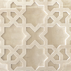 Cream Marfil marble hollowed-out lattice three-dimensional sculpture wall