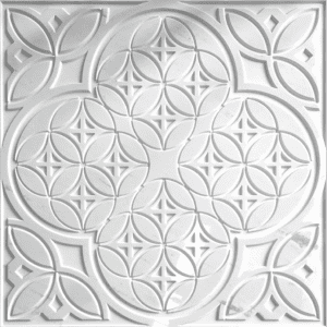 White Sivec Exotic style pattern 3D carved wall