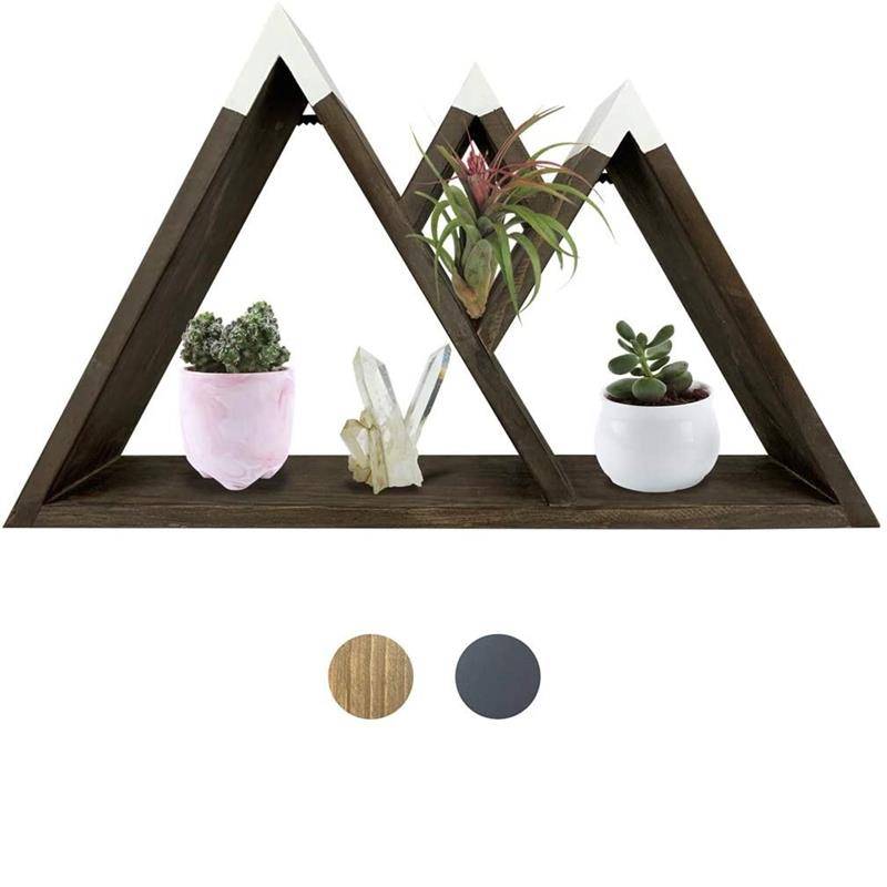 Floating mount Mounted mountain Wood Wall shelf Shelves for Living Room Bedroom Bathroom Featured Image