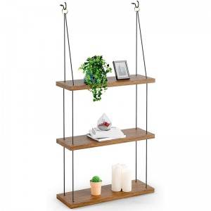 Floating mount Mounted Set Wood Wall hanging plant shelf Shelves for Living Room Bedroom Bathroom