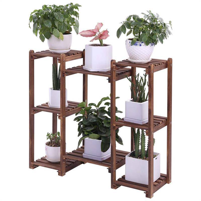 High Quality for Plant Wood Stand - Pine Wooden Plant Stand Indoor Outdoor Multi Layer Flower Shelf Rack Holder in Garden  giardino scaffale piante – AJ UNION