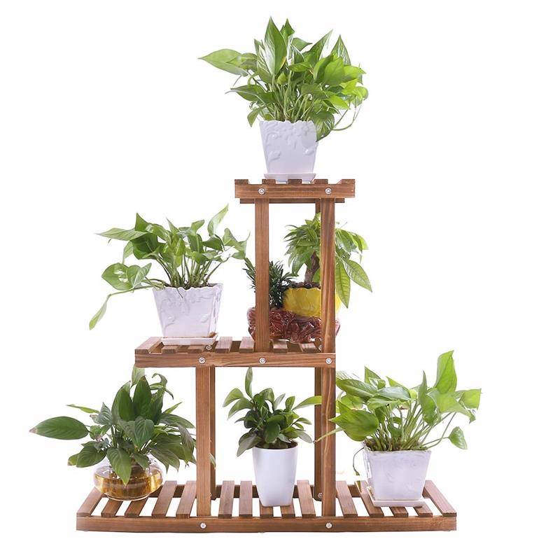 Reasonable price Multilayer Plant Stand - Wood Plant Stand Indoor Outdoor Multi Layer Flower Shelf Rack Holder in Garden giardino scaffale piante – AJ UNION