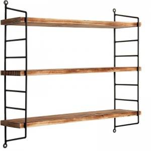 23″ inch Floating mount Mounted Set of 3 tier display Wood Wall shelf Shelves for Living Room Bedroom Bathroom