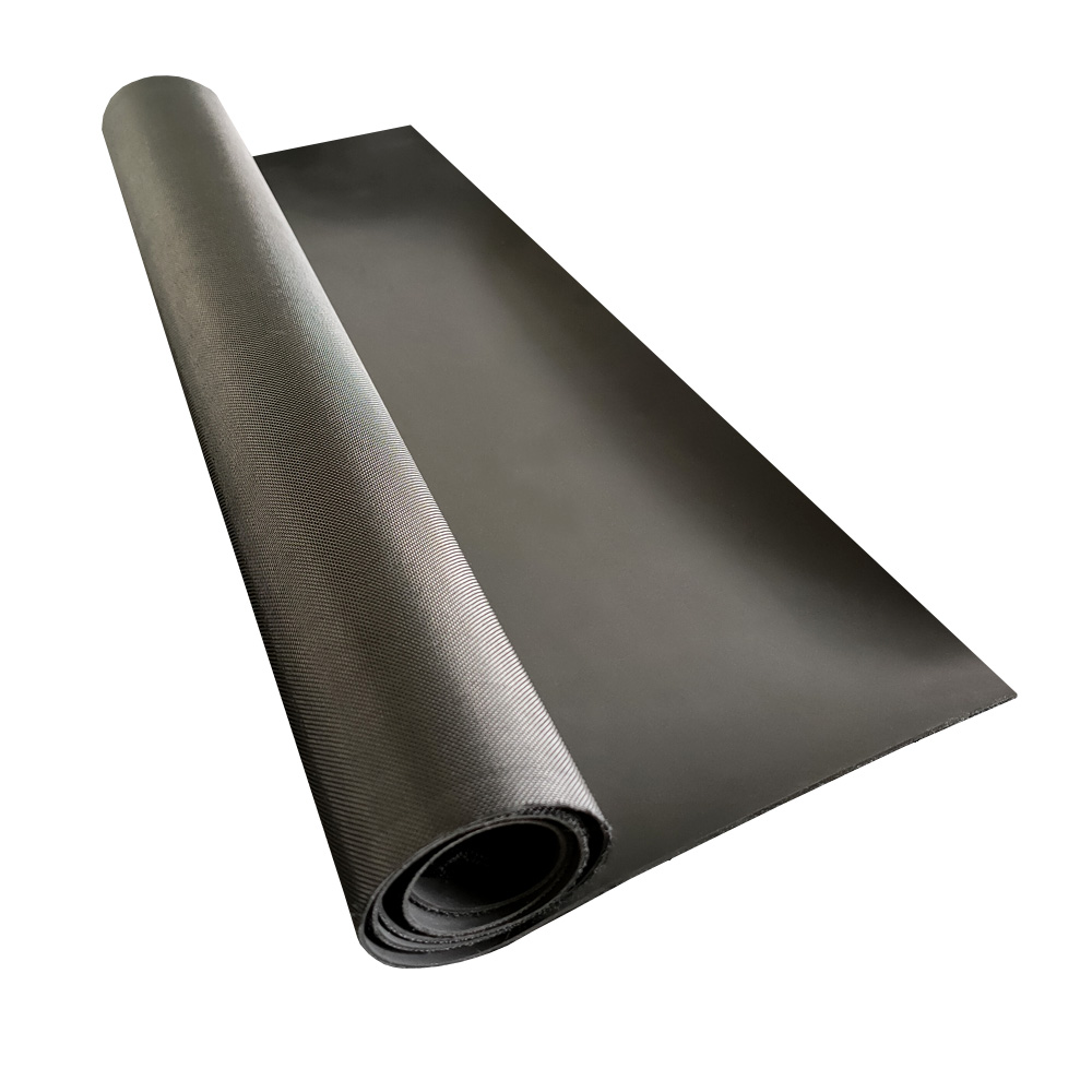 China Widely used thin textured black rubber mat roll anti slip soft  natural rubber sheet factory and manufacturers