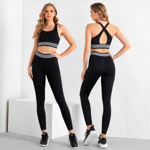 Women Activewear Two Piece Set Yoga Leggings And Sports Bra Fitness Gym Workout Yoga Set