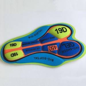 Silicone gel cycling pad Cycling gel pad COOLMAX cycling padding with sublimation print