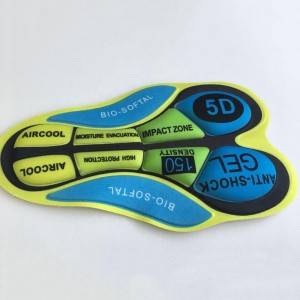 Silicone gel cycling pad Cycling gel pad COOLMAX cycling padding with sublimation print