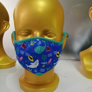 Custom children fashion printed pattern knitted cotton cloth kids face masks