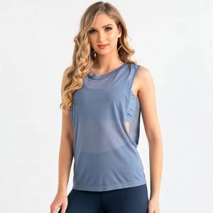 2021 new spring color women’s mesh yoga tops ladies breathable running yoga vest