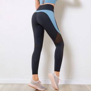 Women Custom Hot-selling high waisted workout mesh patchwork yoga leggings