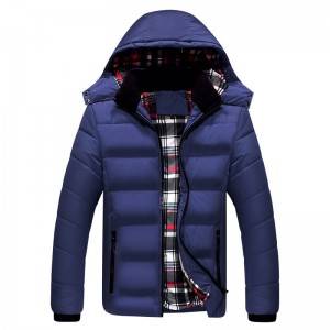 Latest Custom Zip Hooded Winter Coat Padding Mens Polyester Quilted Padded Jacket