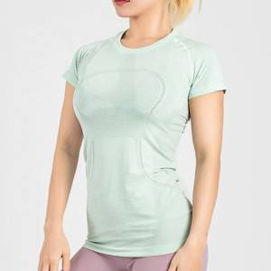 OEM fitness gym sports tshirt custom logo quick dry yoga seamless t shirt