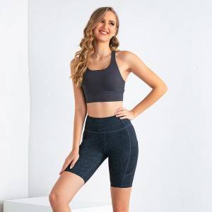 Women Cross Back Yoga Bra Gym Fitness Home Yoga Wear Hot Shorts Set