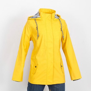 Waterproof fashion yellow raincoat ladies coat