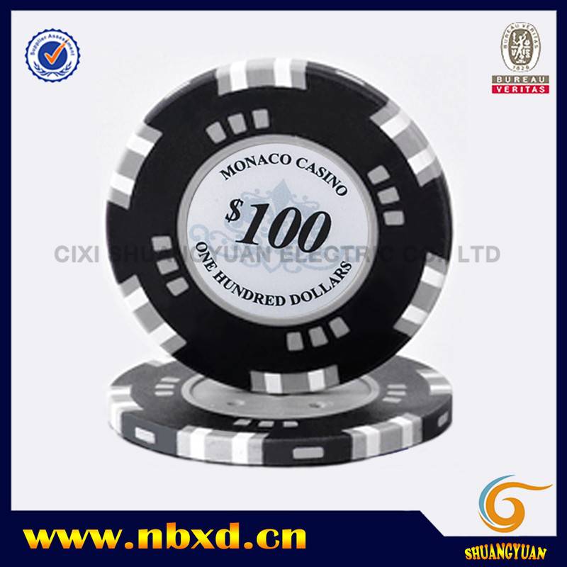 SY-F10 15g Clay 3-Tone 6-Stripe Big Poker Chip With Custom Sticker