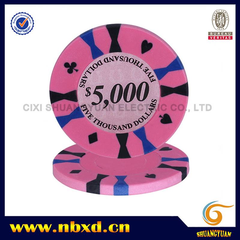 SY-F09 15g Clay 3-Tone Hourglass Big Poker Chip With Custom Sticker