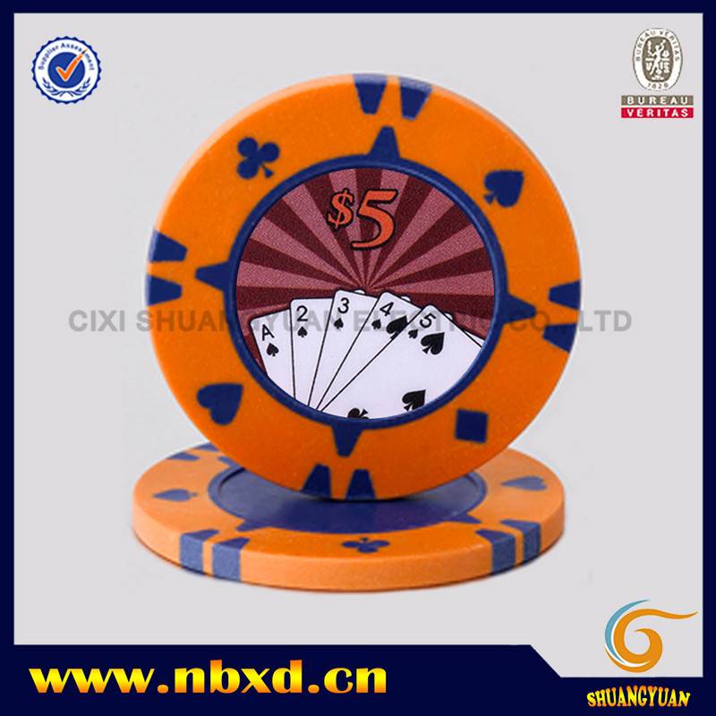 SY-F08 15g Clay Suited Big Poker Chip With Custom Sticker