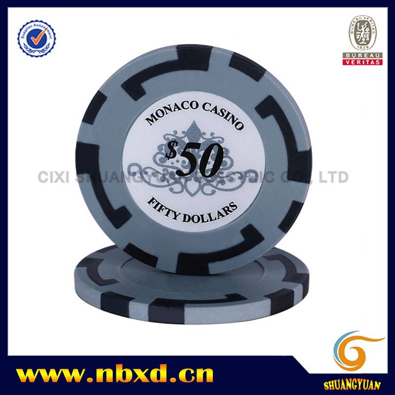 SY-F07 15g Clay Striped Big Poker Chip With Custom Sticker
