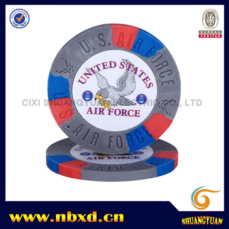 SY-C03 9.5g Pure Clay Air Force Poker Chip