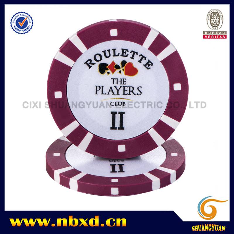 SY-B05 8g Clay Roulette Poker Chip With Custom Sticker Inlay