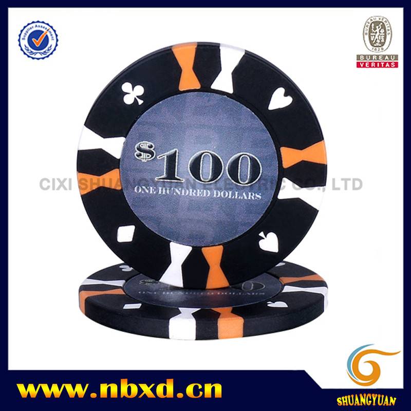 SY-E16 14g Clay 3-Tone Hourglass Design Suited Poker Chip