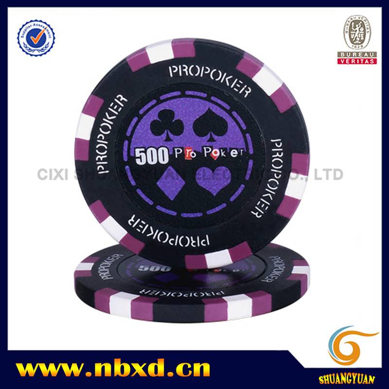SY-E14 14g Clay 3-Tone Pro Poker Chip With Custom Sticker