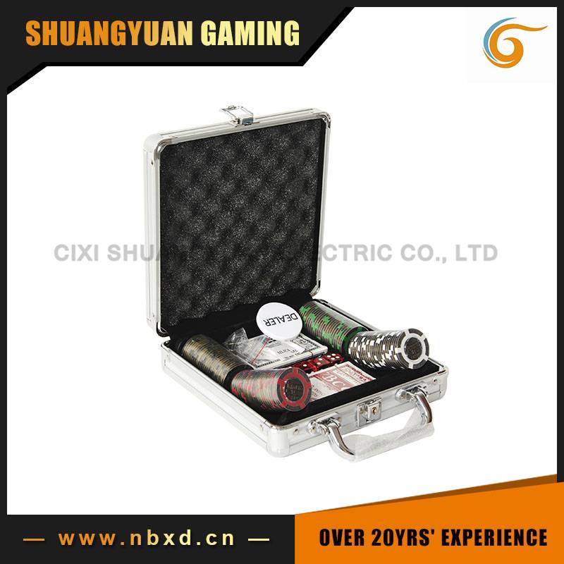 SY-S50 100pcs Poker Chip Set With Aluminum Case,16g Metal Poker Chip